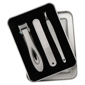 

3pcs Wide Jaw Opening With Storage Case Trimmer Professional Hygienic Portable Stainless Steel Manicure Tools Nail Clippers Set
