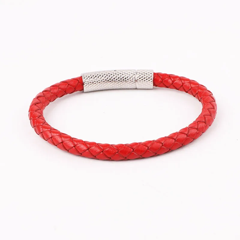 High Quality 316L Stainless Steel Clasp Genuine Leather Bracelet Men Jewelry Gift - Image 5