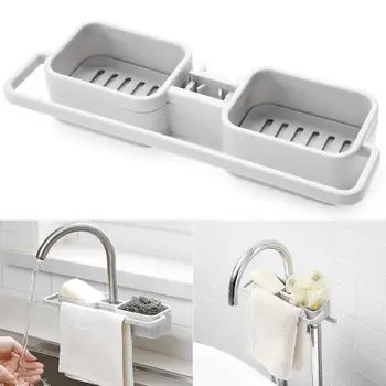 

Kitchen Sink Faucet Sponge Soap Cloth Kitchen Accessories Storage Box Kitchen Sink Faucet Sponge Soap Scrubber Storage Organizer