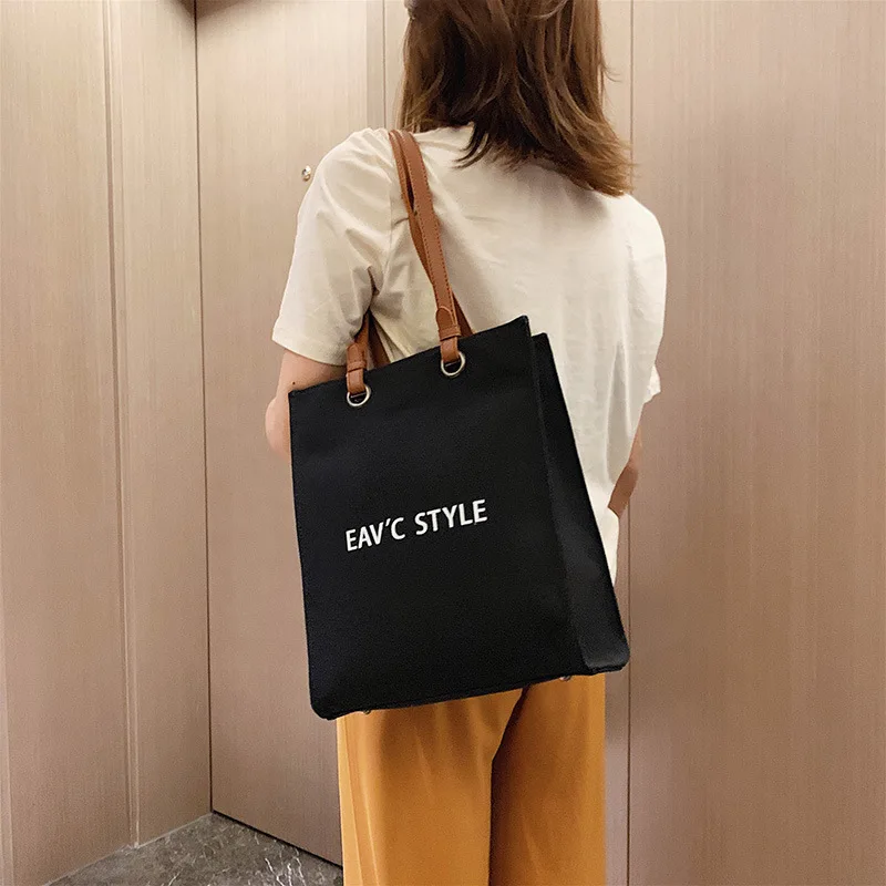 Холщовая Сумка женская Осень стиль INS супер огонь универсальная модная сумка с надписью Повседневная Студенческая Портативная сумка на плечо