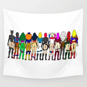 

Superhero Butts Girls Row Version Superheroine Tapestry Wall Hanging Tapestries Wall Art Blanket Bedding Curtain Sheet Towel