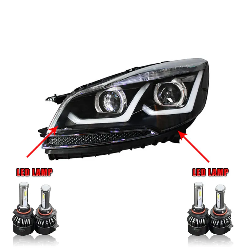 ALL LED version Автомобильный стиль светодиодный фары для Ford Escape 2013- для Escape Головной фонарь светодиодный DRL Объектив двойной луч H7 HID Xenon bi xenon объектив - Цвет: ALL LED version