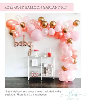 

80 pcs Latex Balloon Garland Arch Rose Gold Chrome Gold and Macaron Blush Pink Mixed Air Balls Birthday Wedding Party Decoration