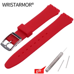 Waterproof Silicone Watch Strap with Tool Kit - Durable Rubber Wristband Accessory - 19mm (Red)