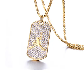 

Stainless Steel Hip Hop Iced Out Playing Basketball Necklace Pendant Jewelry CZ Stone Necklaces For Him