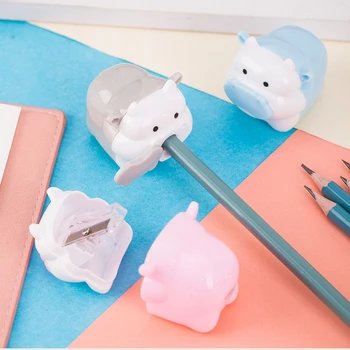 

1pc Kawaii Cartoon Cow Pencil Sharpener Cutter Knife Promotional Gift Stationery Student Double Control Cartoon Pencil Sharpener