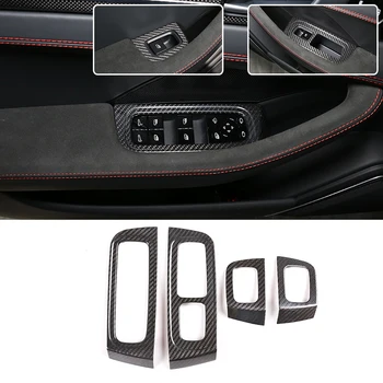 

Real Carbon Fiber Window Lift Decoration Frame Cover Trim For Porsche Panamera 2017-2020 Car interior Accessories
