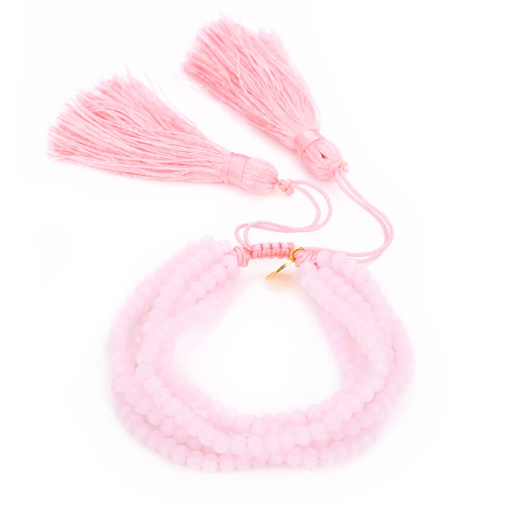 Унисекс, ручная работа, удачное ювелирное изделие, подарок, для девушек, регулируемый многослойный амулет, граненый кристалл, вечерние, кисточка, бахрома, бисер, браслет