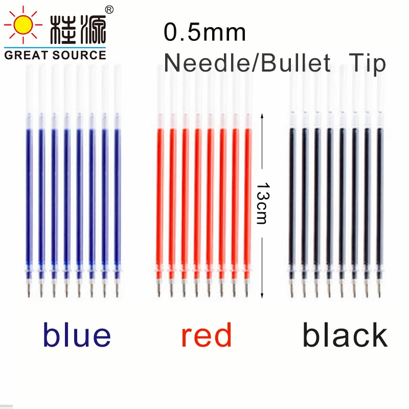 일반 펜 리필 0.38mm/0.5mm 쓰기 젤 잉크 튜브 13cm 리필 튜브 일반 쓰기 젤 펜 가방 당 50PCS (20 Bags)