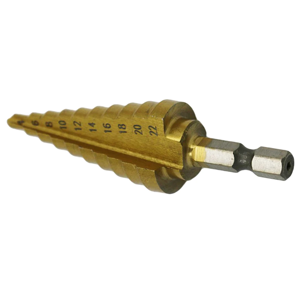 Step Drill Bit High Speed Steel Cone Drill Bit Hex Shank Cutter Step Drill Bit High Speed Steel Cone Drill Bit Hex Shank Cutter