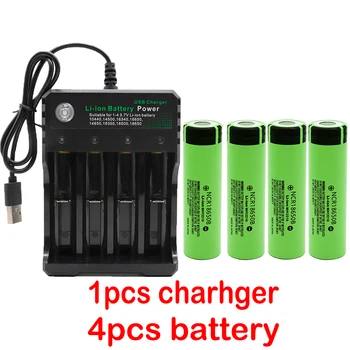 

4PCS New Original NCR18650B 3.7v 3400 mah 18650 Lithium Rechargeable Battery For Panasonic Flashlight batteries and USB charger
