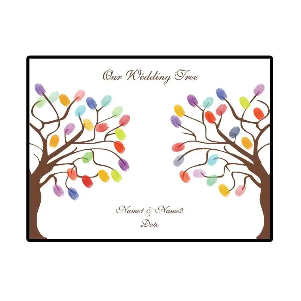 

Personalized Wedding Signature Guest Books Fingerprint Tree Wedding Guest Book Wedding DIY Fingerprint Painting Wedding Decor