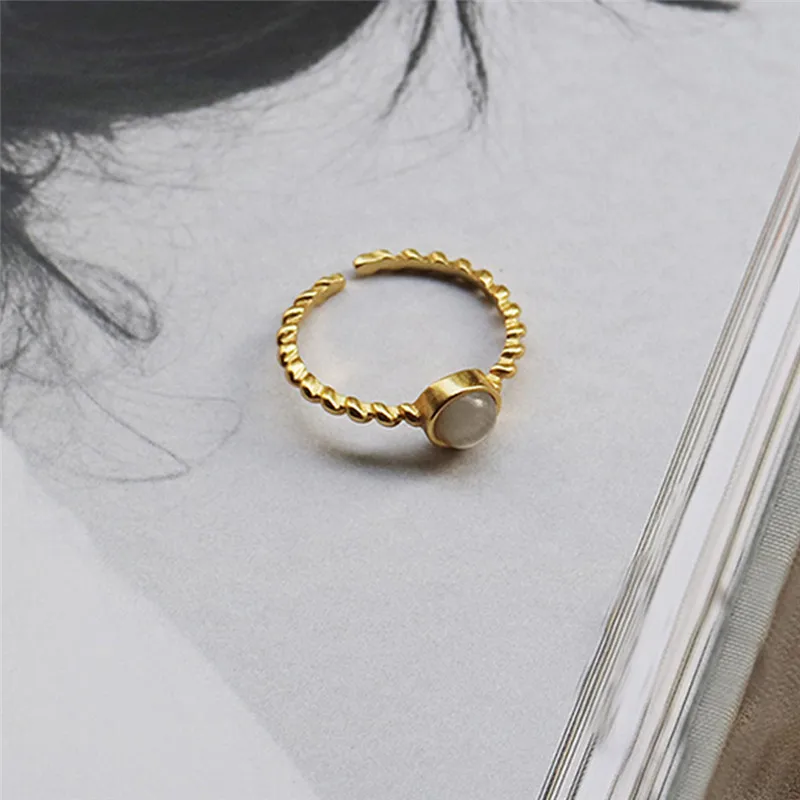 INZATT Настоящее серебро 925 проба кольцо для открытия камня для модных женщин минималистское кольцо ювелирные изделия модный подарок аксессуары
