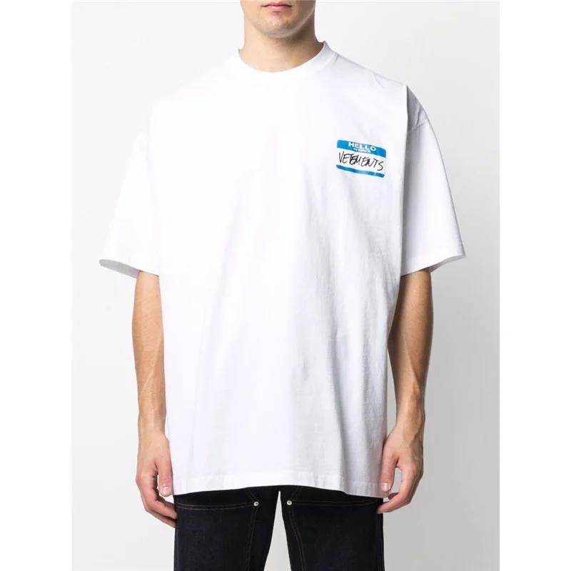 Washed Vetements Label T Shirt 2022 Men Women 1:1 High Quality Back Tonal Logo Embroidered Vetements Tee VTM Tops Short Sleeve tee shirts