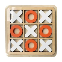 XO Wood Board Game Toy Parent-Child Interaction Game Wooden Board Puzzle Game Educational Toys For Kids Teens Adults