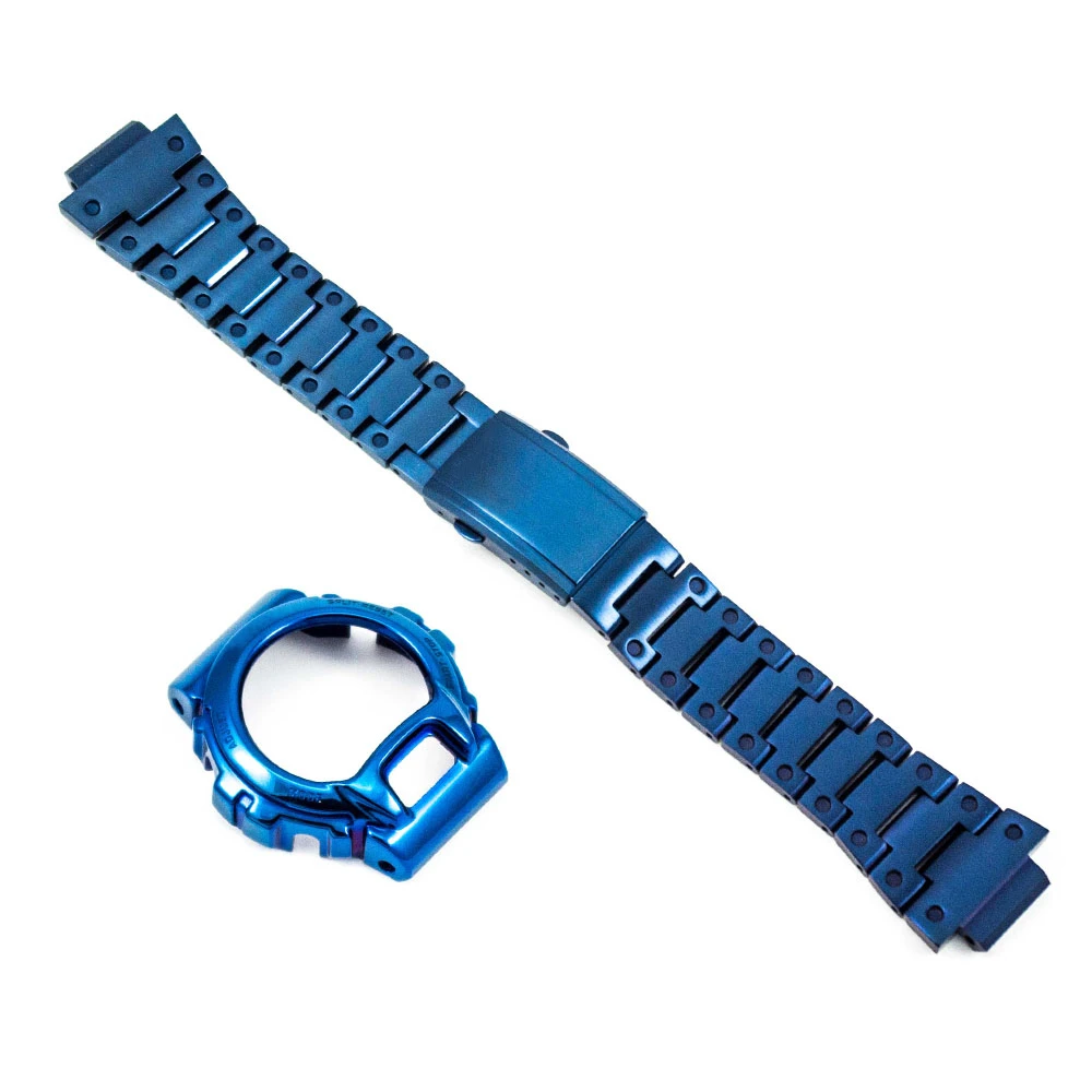 BLUE SET DW6900 часы набор 5 цветов доступны модификация ободок 316L нержавеющая сталь аксессуар Браслет для наручных часов - Цвет: BLUE SET
