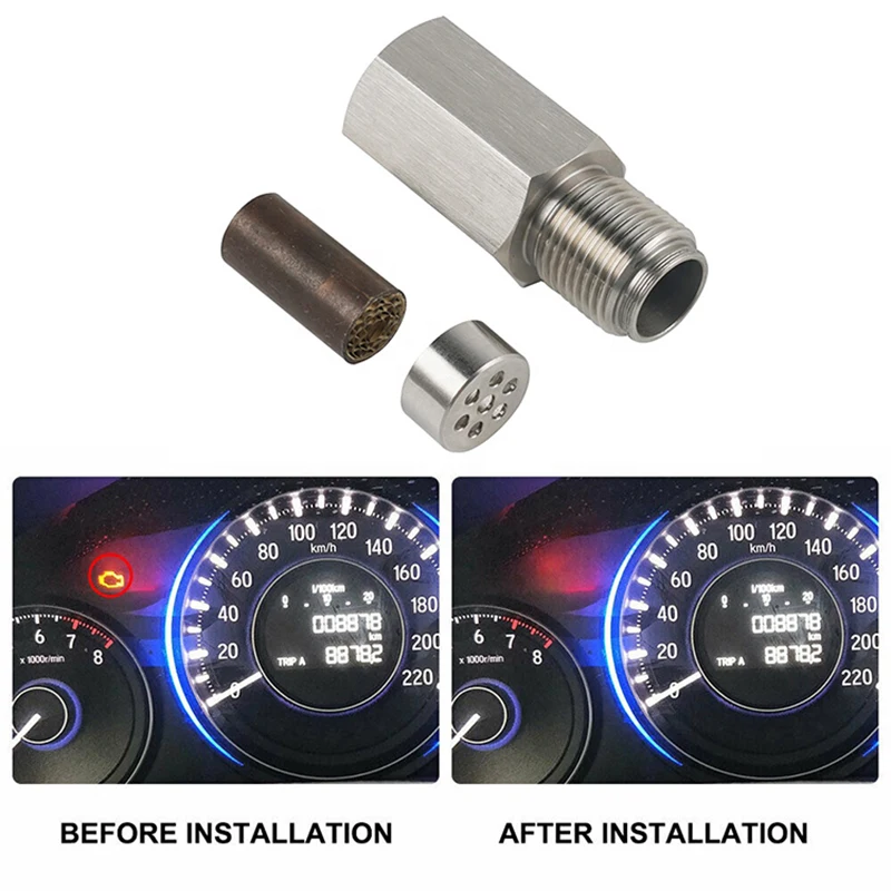 M18*1.5 Mini Catalytic Lambda Oxygen Sensor Spacer SS304 Oxygen Sensor Bung Car Fault Lamp Shield Adapter 4