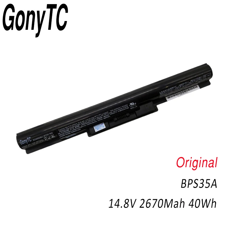 Японская ячеечная VGP-BPS35A Батарея для SONY Vaio подходит 14E 15E SVF1521A2E SVF15217SC SVF14215SC SVF15218SC BPS35 BPS35A натуральная кожа - Цвет: Black