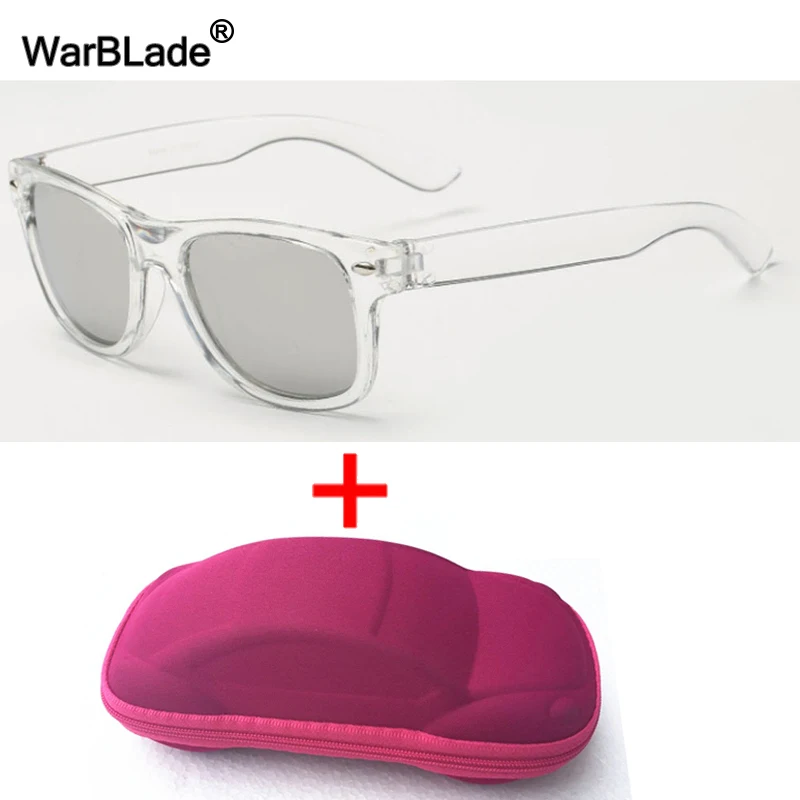 clear silver WarBLade крутые детские солнцезащитные очки, детские солнцезащитные очки с защитой от ультрафиолета для мальчиков и девочек, детские очки с покрытием, линзы с защитой от ультрафиолета 400, чехол - Цвет линз: clear silver