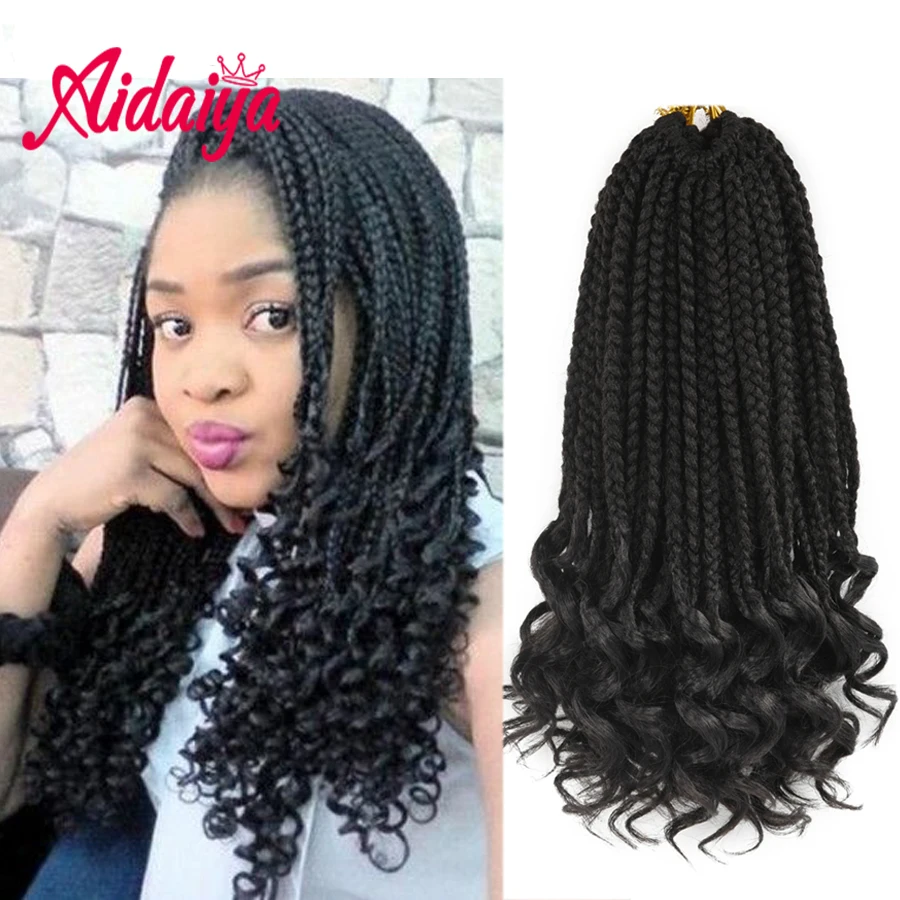 Aidaiya 18 Inch Crochet Hair Box Braids Curly Ends Ombre Synthetic Hair For  Braid 22 Strands Braiding Hair Extensions - Synthetic Braiding Hair(for  Black) - AliExpress