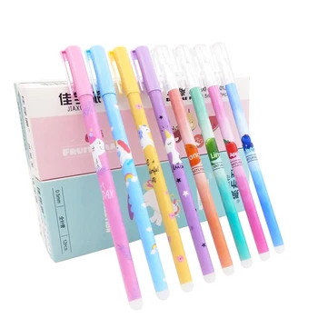 

4Pcs/set Erasable Gel Pen Blue Black Ink Writing Neutral Pens Washable handle For School Office Stationery Supplies Exam Spare