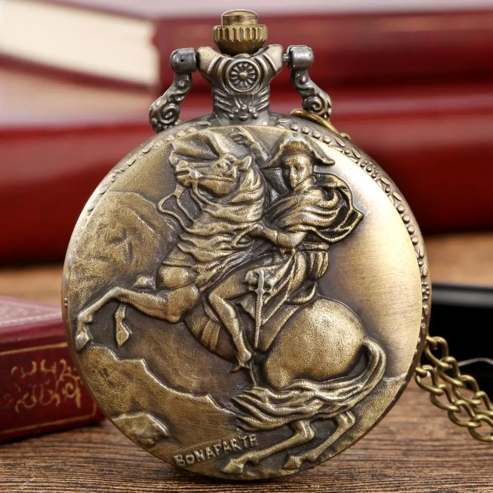 Pocket-Watch Napoleon Bonaparte Necklace FOB Pendant Gifts Bronze Vintage Antique Hero