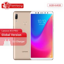 Глобальная версия lenovo K5 Pro, 6 ГБ, 64 ГБ, четырехъярусная камера Snapdragon 636, мобильный 5,99 дюймов, FHD+ дисплей, 4G, LTE, телефоны, аккумулятор 4050 мАч