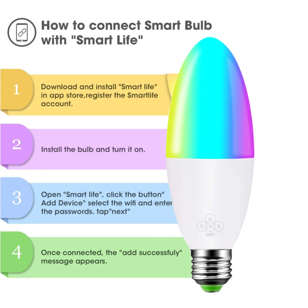 Смарт WiFi свеча свет E14/E27 лампочки RGB поддержка Alexa/Google Home умный Голосовое управление 6 Вт светодиодное декоративное освещение