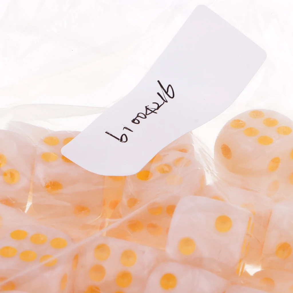 50Pc/Pack Dotted Dice Table Game Die 16mm Dotted for Party Role Playing Game  Parties Board Game Dices Polyhedral Dice 