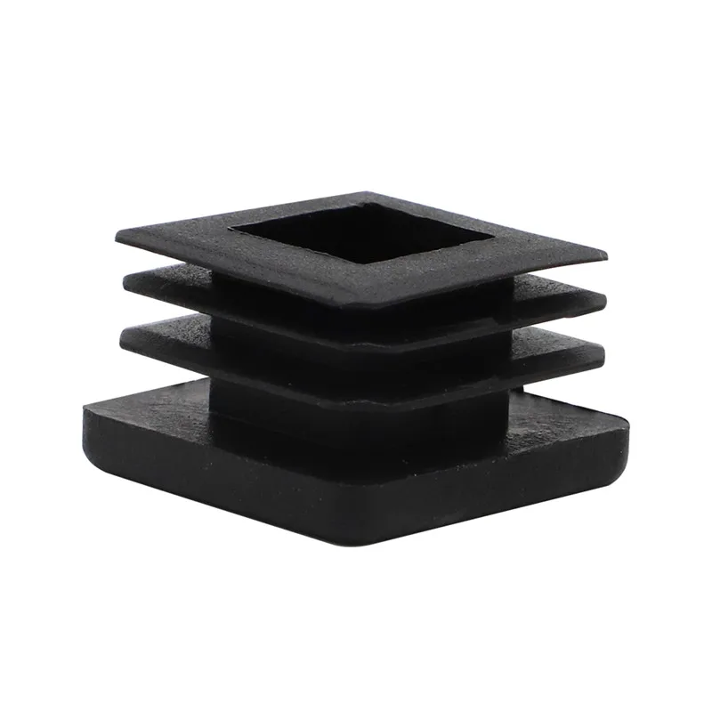 Tappi Terminali Per Tubo Quadrato 10x10mm - Set 4 Pezzi, Nero, In Polietilene