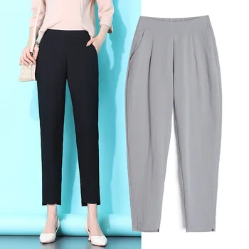 

Summer 2020 New Plus Size 4XL Ladies Capris Loose Harem Pants Casual Women Trousers Anklet Length Pants Solid Color Clothes