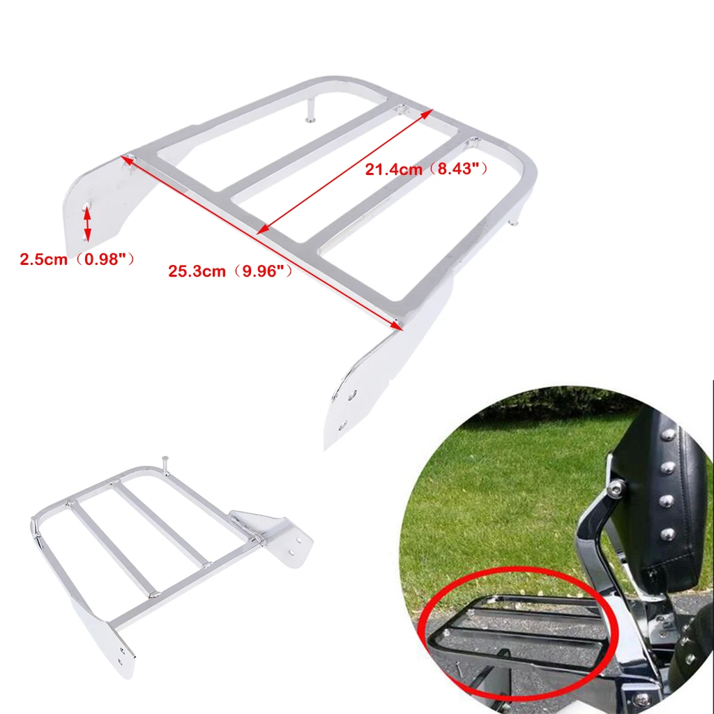Cargo Rack Luggage Carrier Rear Tail Holder Metal for Suzuki Boulevard C50 2005-2011 Motorcycle (Silver)