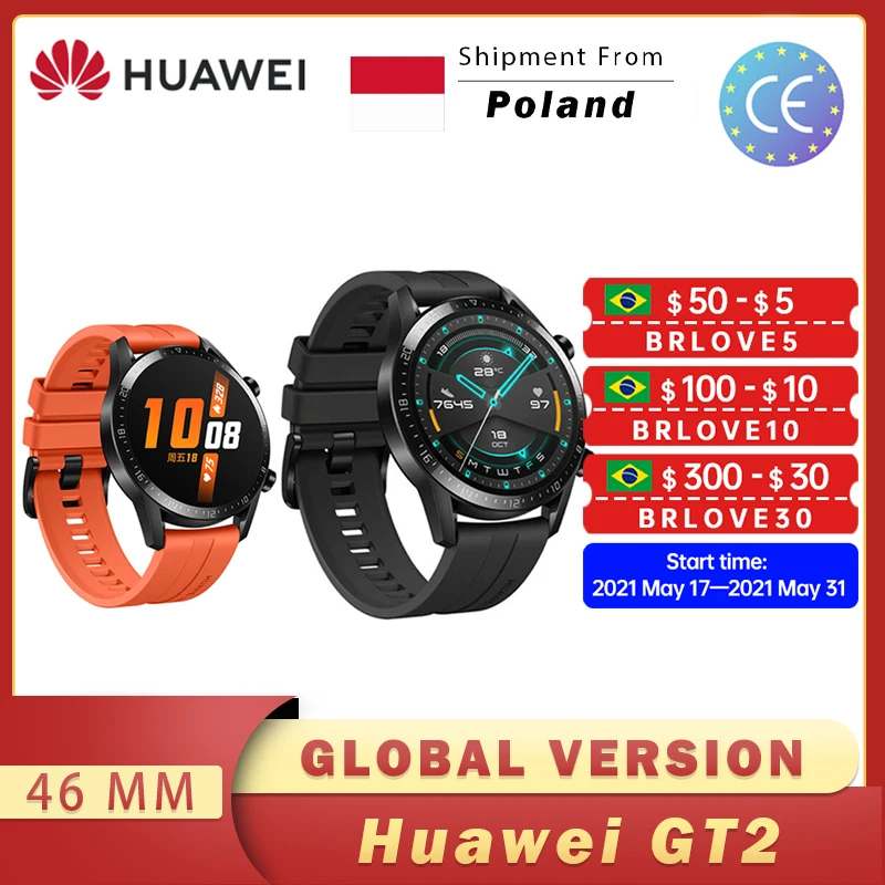 HUAWEI Watch GT2 GPS 14 Days Working Phone Smart Global Version Call Blood Oxygen 14 Days Battery Bluetooth 5.1 For Android iOS