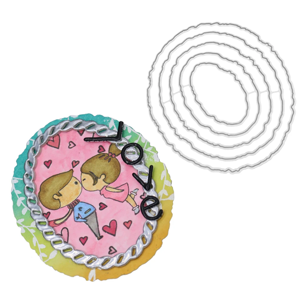 5 шт. неправильные круглые металлические режущие штампы для DIY скрапбукинга