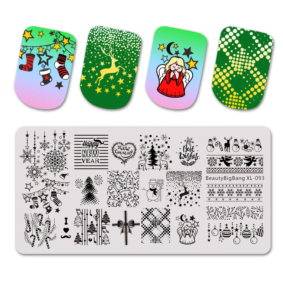 BeautyBigBang пластины для стемпинга ногтей Зимняя Рождественская тема Снежный олень изображение 12 см из нержавеющей стали штамп шаблон для стемпинга для нейл-арта - Цвет: 93