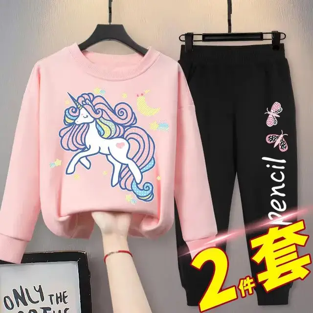 2022 New Children Girls Clothes Sets Autumn Spring Long Sleeve Sweater + Pants Fashion Kids Clothing Suits Boutique Tracksuit A11