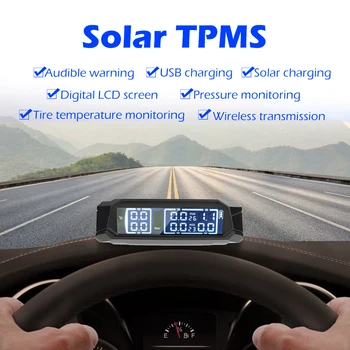 

Solar Truck TPMS Tire Pressure Monitoring System with 6 External Sensors