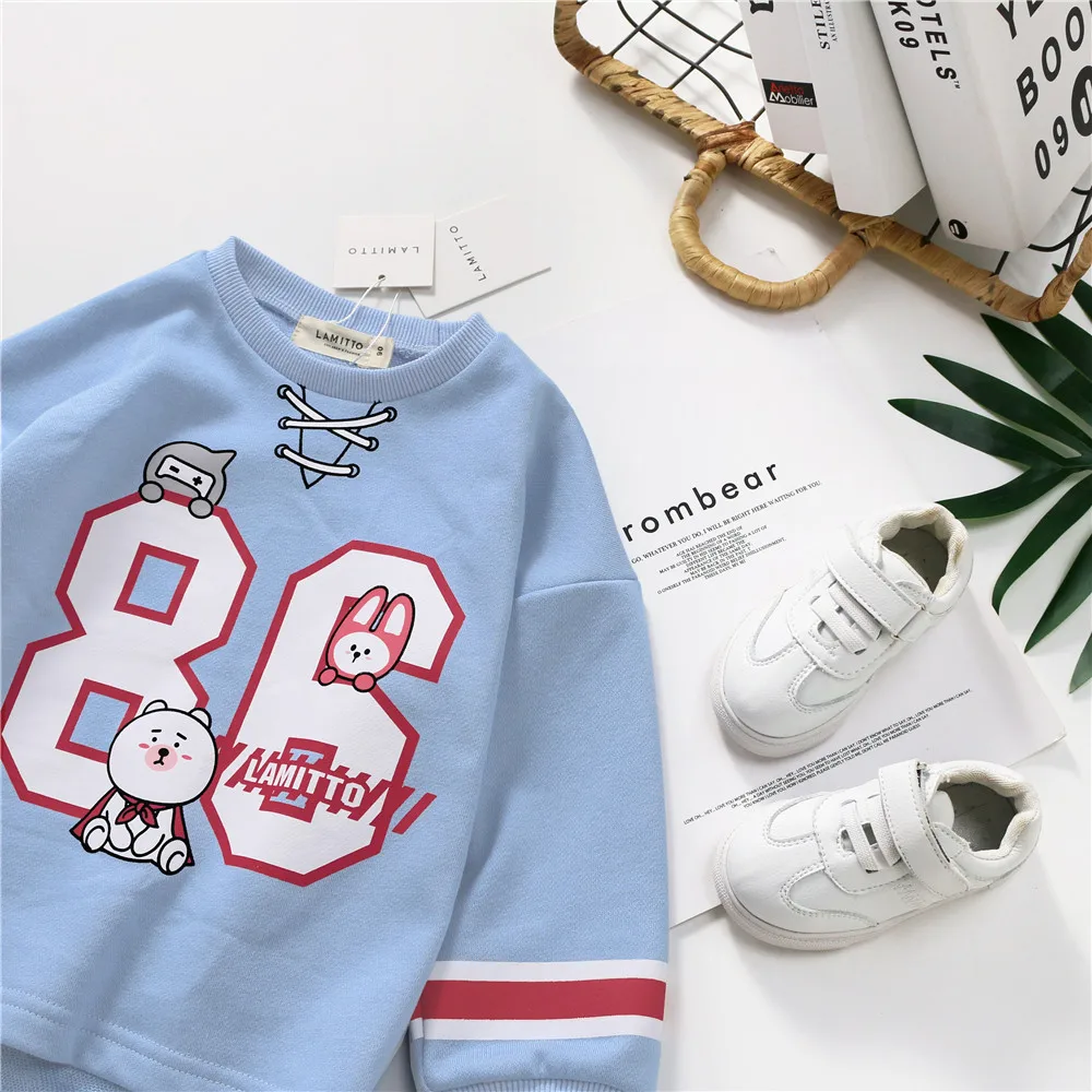 Tonytaobaby/новая осенняя одежда; спортивная одежда с длинными рукавами для малышей; свитер для маленьких девочек; толстовка для мальчиков