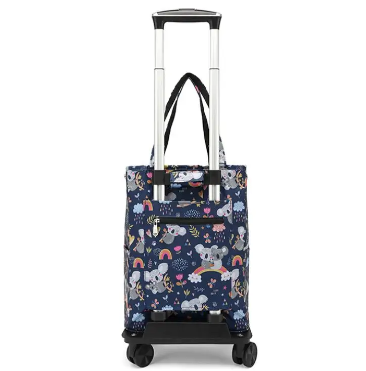 Sac de courses à roulettes pliable avec compartiment isotherme_voghion.com