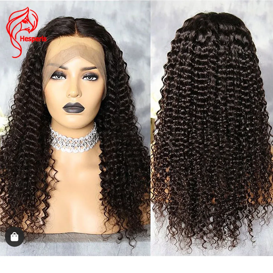 Hesperis вьющиеся человеческие волосы парик 130 Плотность перуанский Remy Glueless кружевные передние парики предварительно выщипанные Wiith Детские волосы для женщин