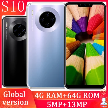 

S10 smartphones 4G RAM 64G ROM 13MP FHD android mobile phones face ID unlocked celulares Global version 3G wifi play store 2SIM