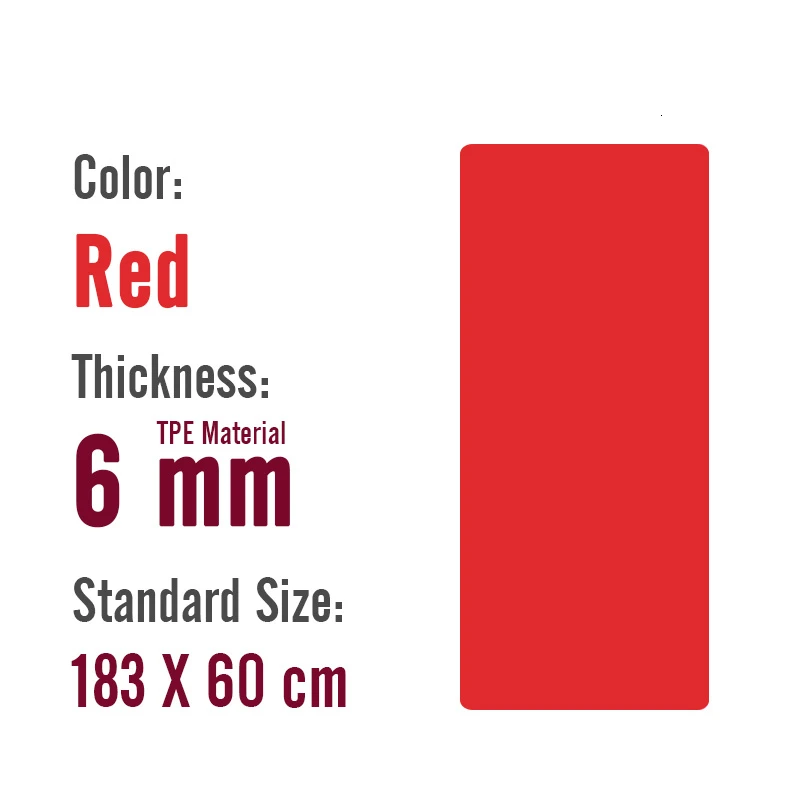 183x60cm thicker 6mm 183x600x8 мм толщиной двойной Цвет Нескользящие ТПЭ коврики для йоги качества упражнения для занятий спортом, пилатеса коврик для Для мужчин Фитнес тренажерный зал дома безвкусный Pad - Цвет: 183x60cm thicker 6mm
