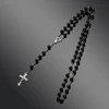 Vintage Rosary Beads Cross Necklace Fashion Round Crystal Bead Catholic Cross Necklace Religious Pendants Necklace Jewelry Gift ► Photo 1/6