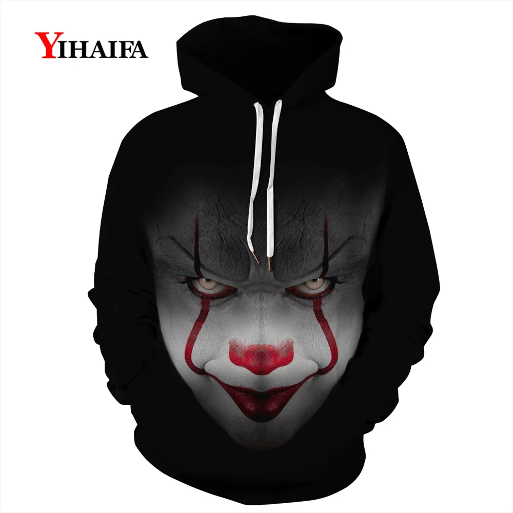

Mens Men'ss 3D Hoodies Black Joker Funny Halloween Print Sweatshirt Graphic Casual Coat Pullover Tracksuit Creative Tops