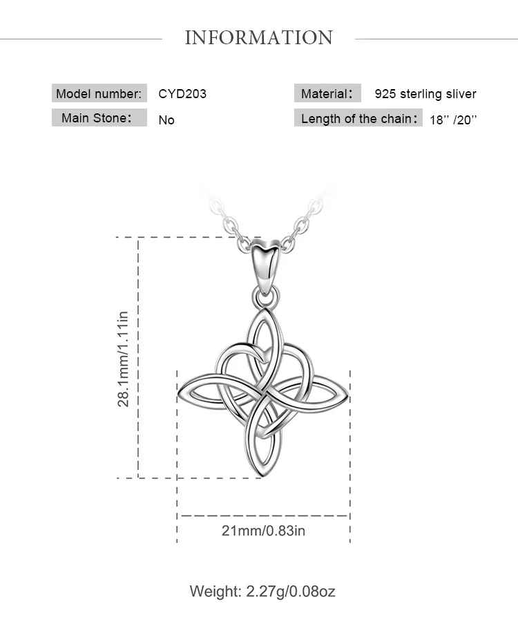 Eudora, 925 пробы, серебро, Геометрическая линия, сердце, подвеска, ожерелье, ирландский кельтский узел, ожерелья, хорошее ювелирное изделие для женщин, CYD203