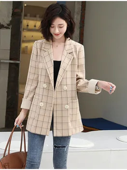 

Ladies single piece jacket 2019 autumn new casual fashion temperament loose double-breasted women's small suit jacket