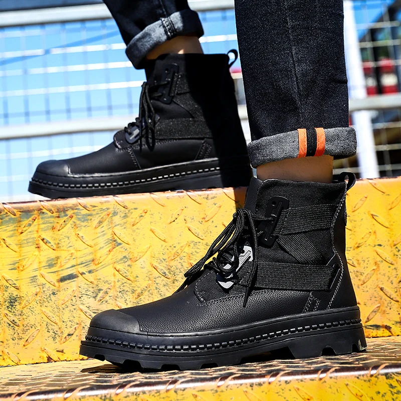 

New high-cut plus cotton Martin boots men's winter England tooling shoes warm boots