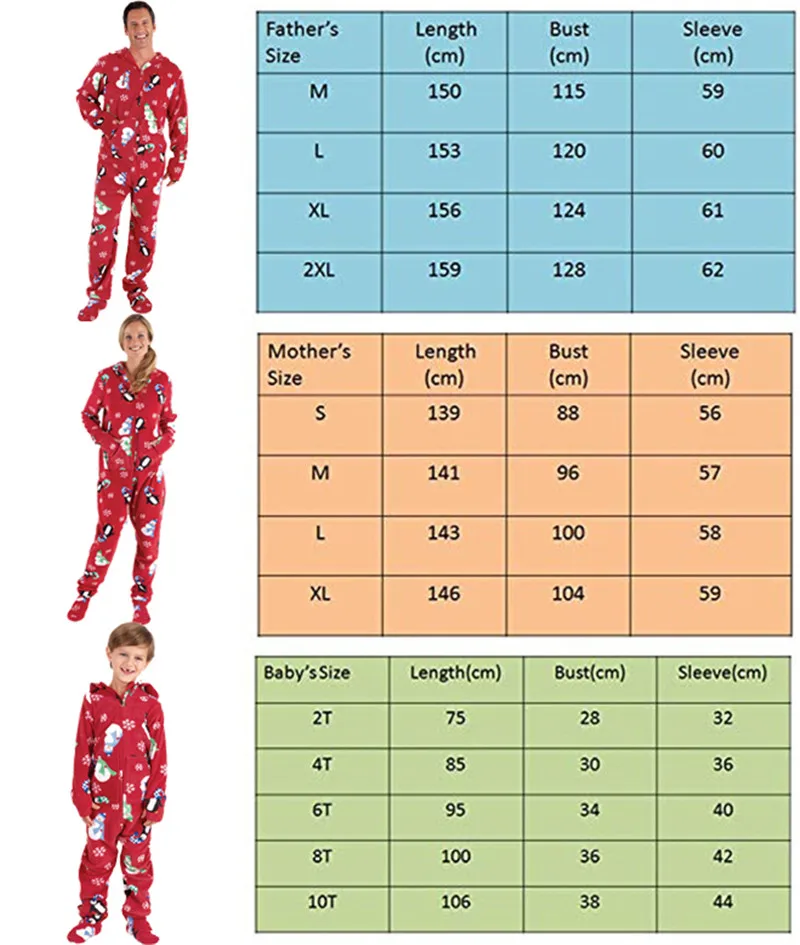Комплект одинаковых пижам для всей семьи с рисунком пингвина для женщин, мужчин и детей на Рождество