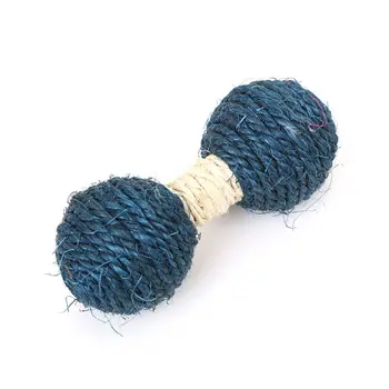 

Funny Cat Toy Sisal Ball Tease Game Chew Dumbbell Barbell Pet Interactive Training Toys