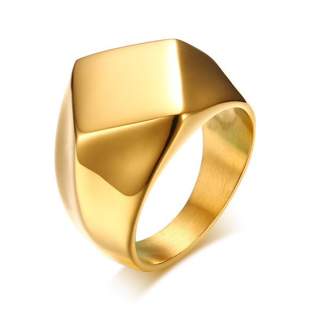 Flat-Top Signet Ring for Men Jewelry, Stainless Steel Vintage Oxidation Gray Male Jewellery Jewels